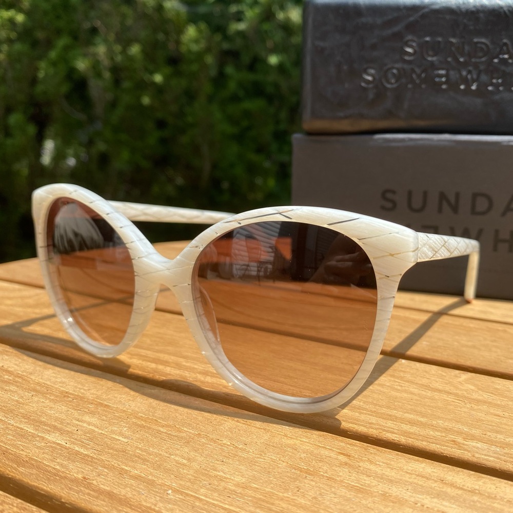 Sunday Somewhere White & Rose Gold Sunglasses